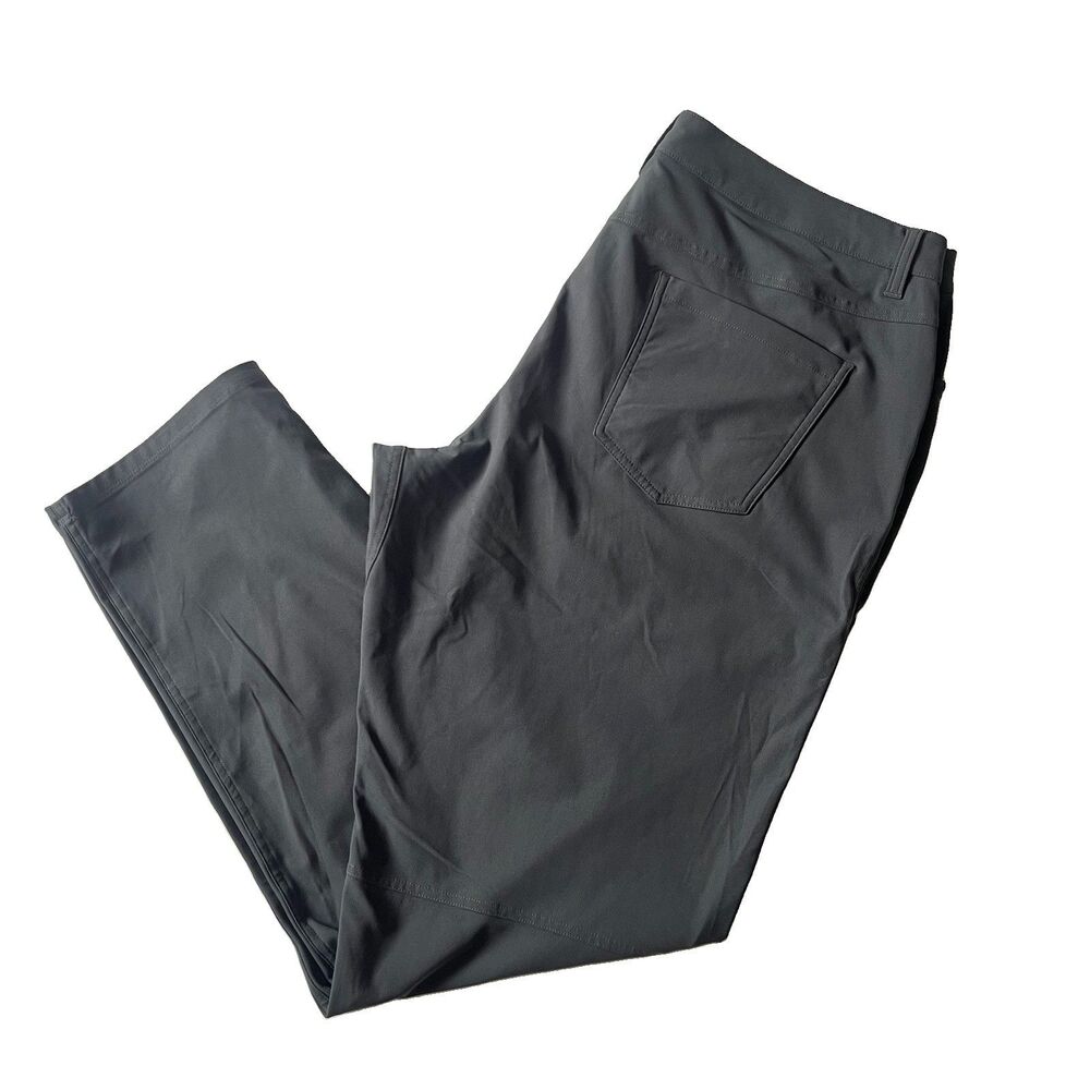 Lululemon ABC Pant Mens 40 x 34 Obsidian Gray Warpstreme 5 Zip Pocket Reflective